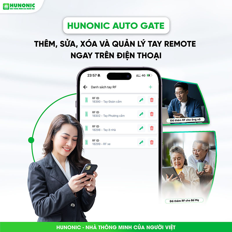 Cổng Tự Động Thông Minh Hunonic Auto Gate – Mở Cổng Qua 4G